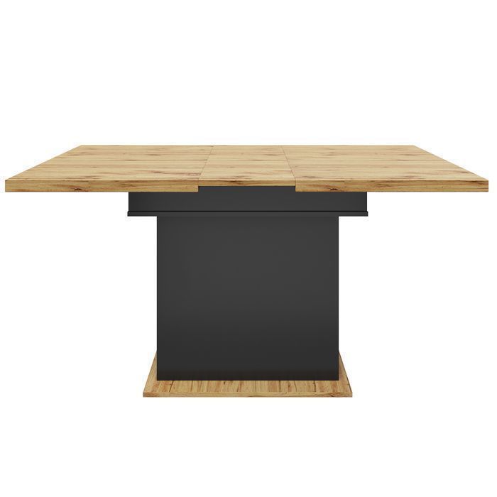 MERAX Table à Manger Extensible 110-140×80 cm -  Table de Cuisine pour 4-6 Personnes - avec Tiroirs et Porte-Bouteilles - Noir