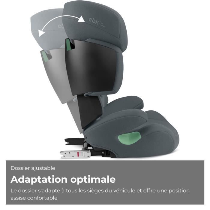 Silla de coche Cybex Solution X i-Fix para niños de 3 a 12 años, de 15 a 50 kg y de 100 a 150 cm de altura, color gris.