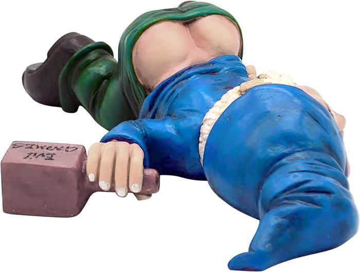 Figura de gnomo de jardín - GIGICIAL - Borracho - Resina - 15 cm