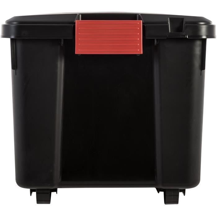 IRIS OHYAMA Juego de 3 cajas de almacenamiento DIY - Store It All - 75 L - Negro y rojo - 78 x 39,5 x 35 cm