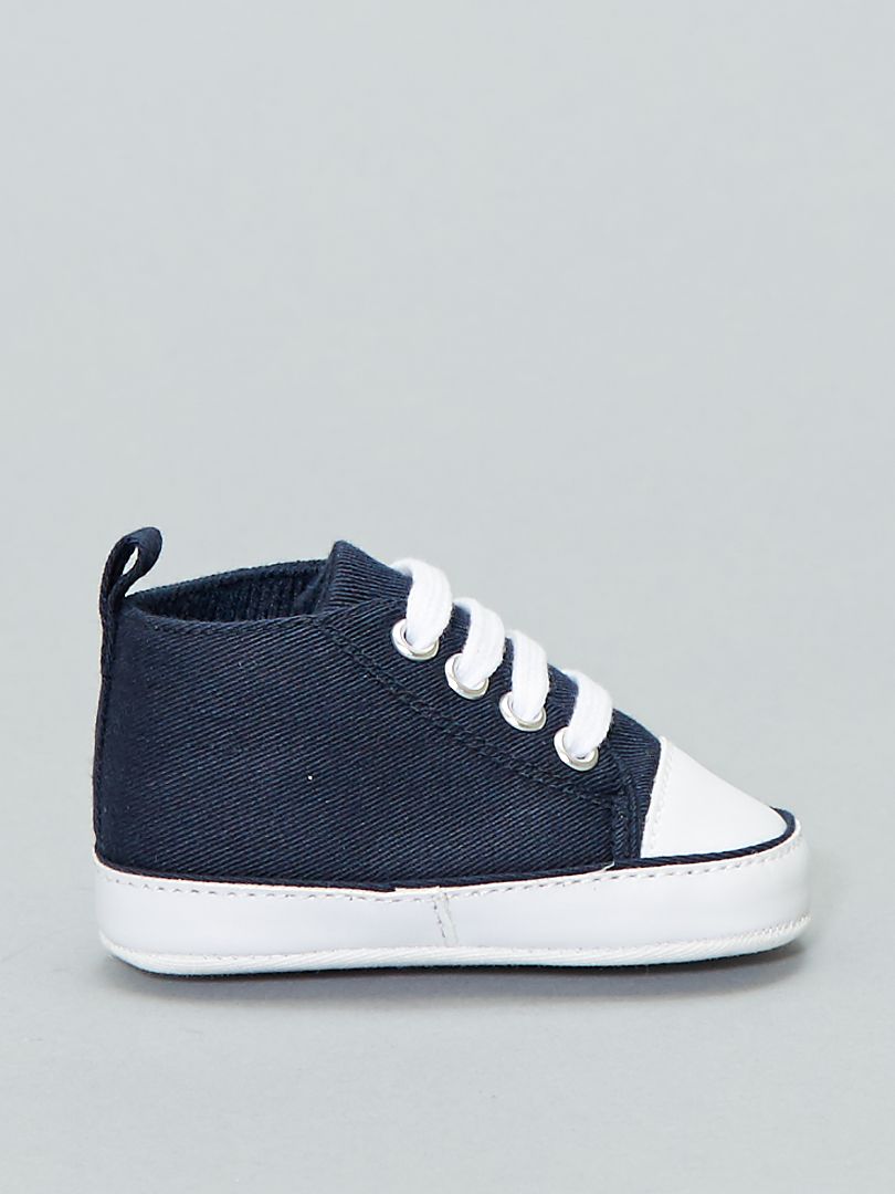 Hoge canvas sneakers - marineblauw