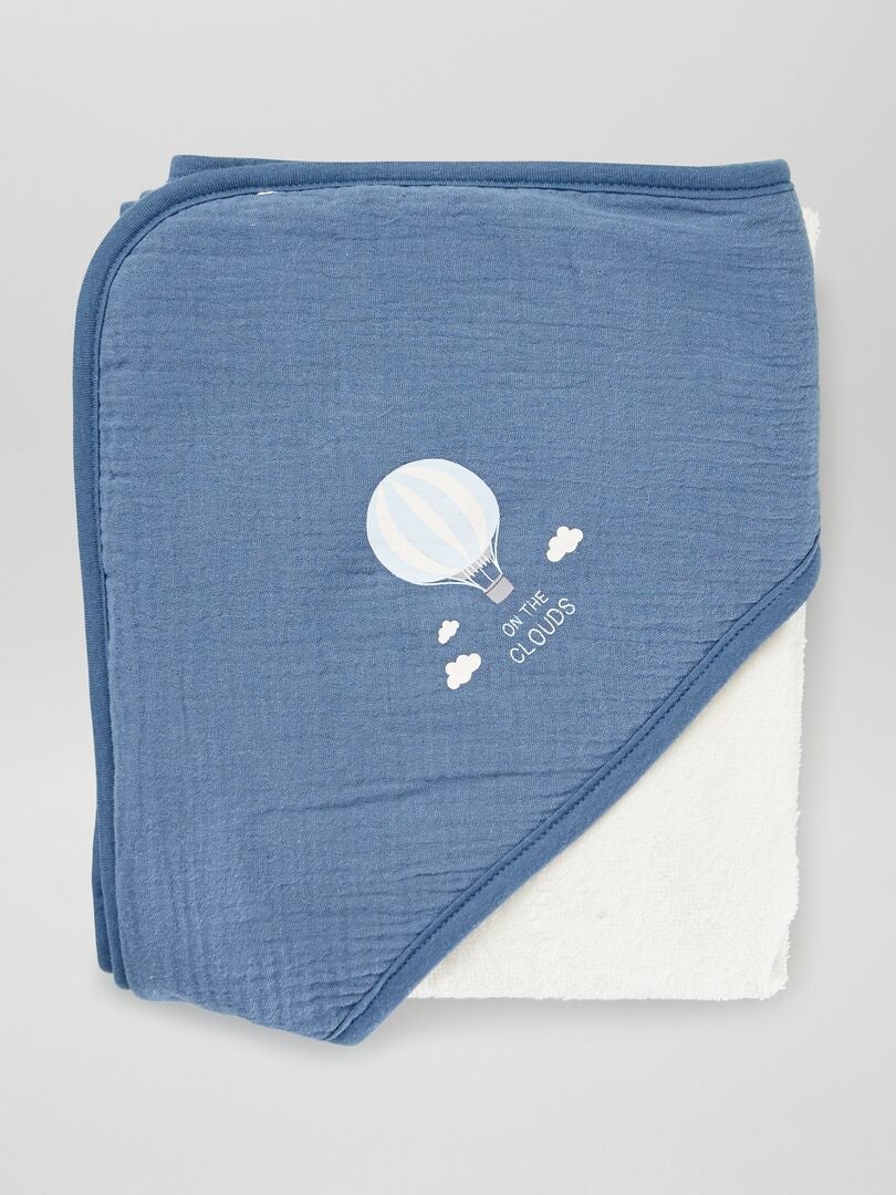 Badcape + badhandschoen - 2-delig - BLAUW