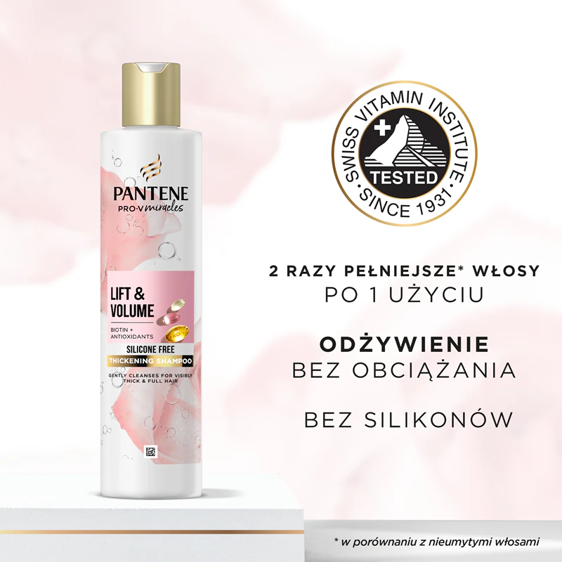 Pantene Pro-V Miracles Lift'N'Volume šampón na objem jemných vlasov s biotínom