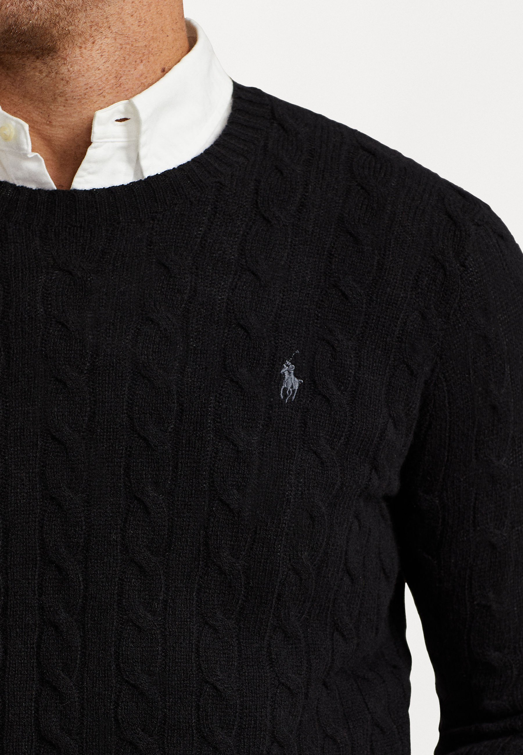 Maglione Polo Ralph Lauren Big & Tall in lana e cashmere a trecce - Maglione - nero