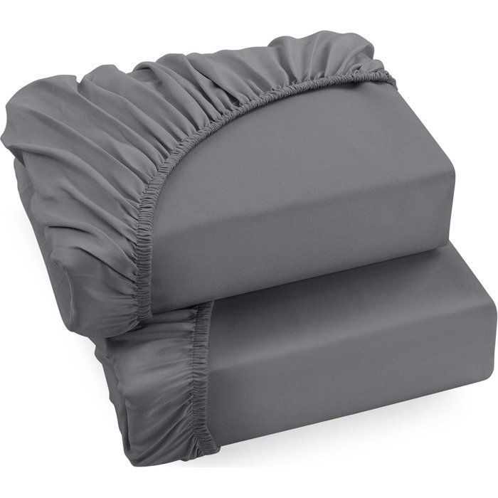 Ropa de cama - Sábana bajera ajustable gris oscuro - Sábana bajera ajustable - Sábana bajera ajustable de 180 x 200 cm - Sábana bajera ajustable de fibra sintética - Sábana bajera ajustable de 30 mm de grosor