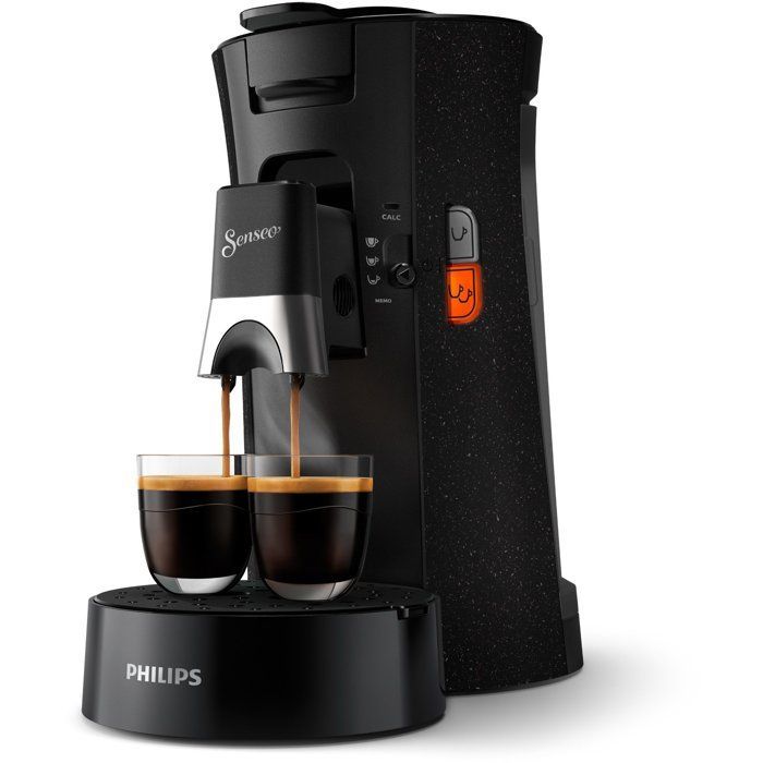 Cafetera de cápsulas - PHILIPS - SENSEO - CSA240/21 - Select - Negra + 2 paquetes de 32 cápsulas - Espresso Brasil