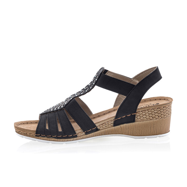 Zwarte sandalen/open teenschoenen voor dames