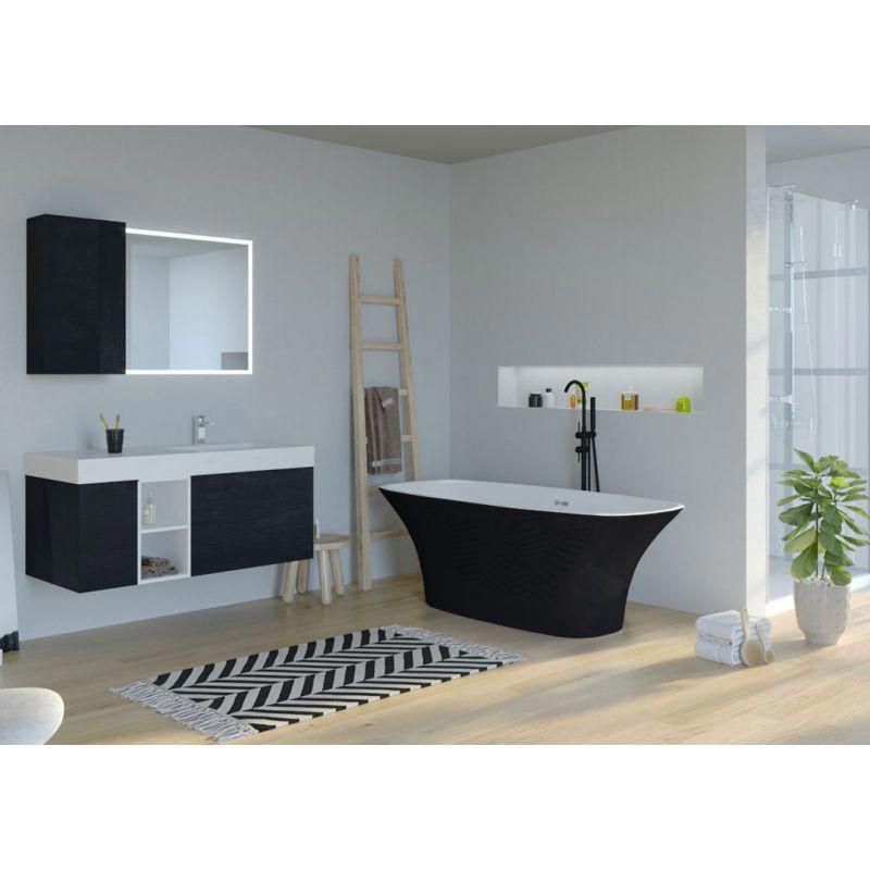 Lizarra Schwarze freistehende Badewanne
