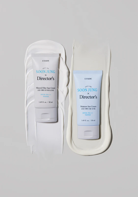 ETUDE SoonJung X Directors Sun Cream, emulsão hidratante e protetora para rosto e corpo FPS 50+.