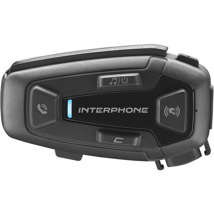 Intercomunicador Bluetooth para motocicleta - INTERPHONE - U-COM 8R - Batería con 24 horas de duración - Negro - Recargable por USB