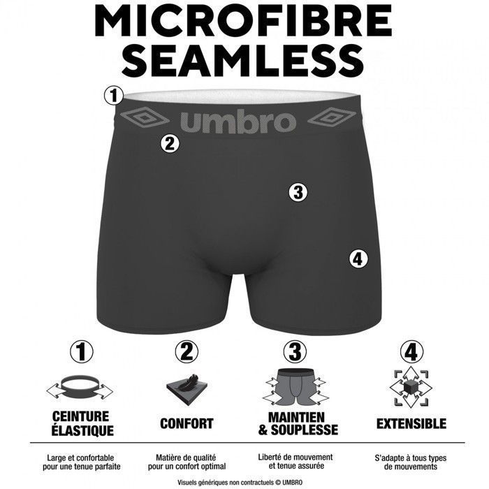 Boxer da uomo Umbro - Neri (confezione da 4)