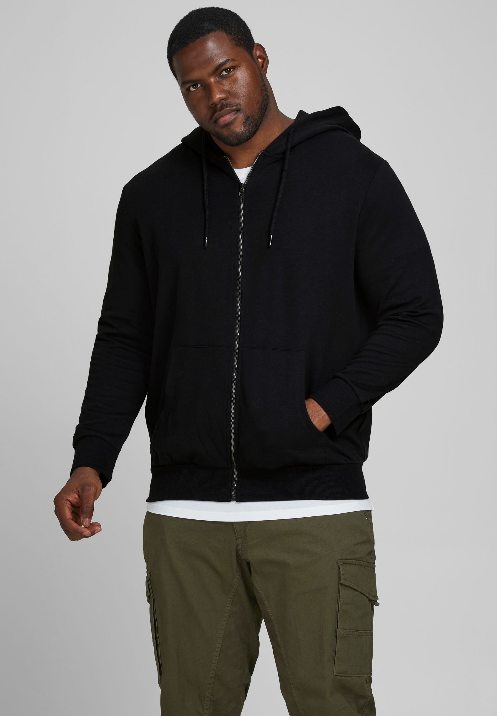 Felpa con zip Jack & Jones - nera