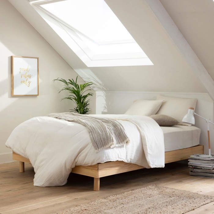 Massief houten bedbodemset 140x190 - Licht hout - Terre de Nuit