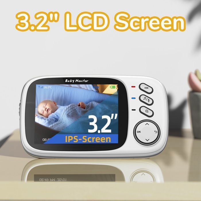 Babyphone Caméra 360°, Bébé Moniteur 3.2