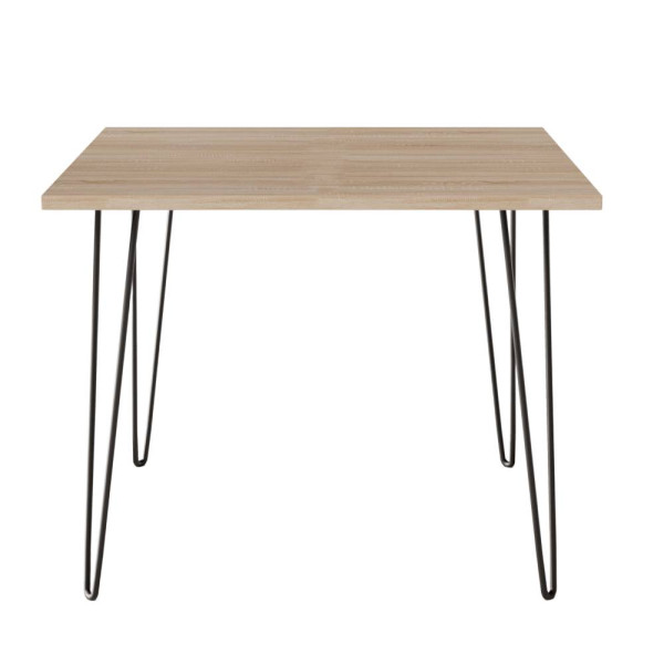 KOLM Stół HAIRPIN 90 x 90 cm do kuchni, salonu, jadalni Dąb Sonoma