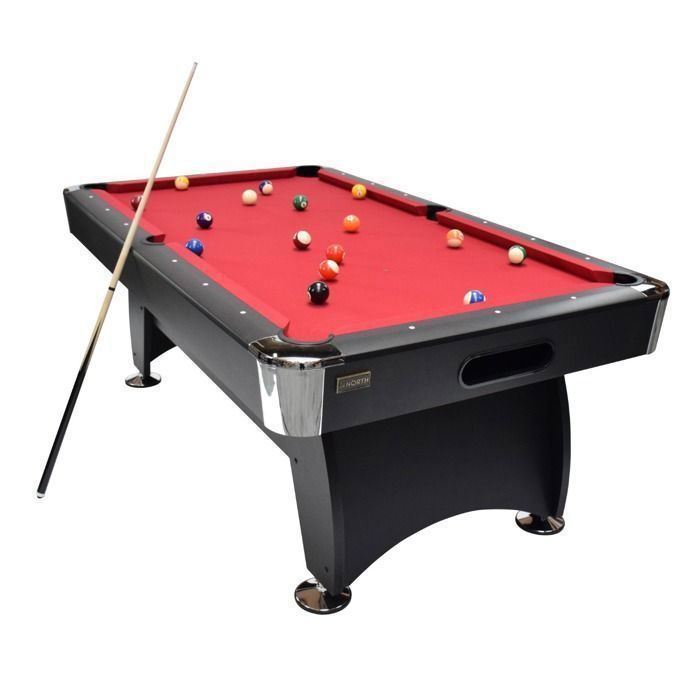 NORTH Gardone Zwart/Rood 8FT Pooltafel