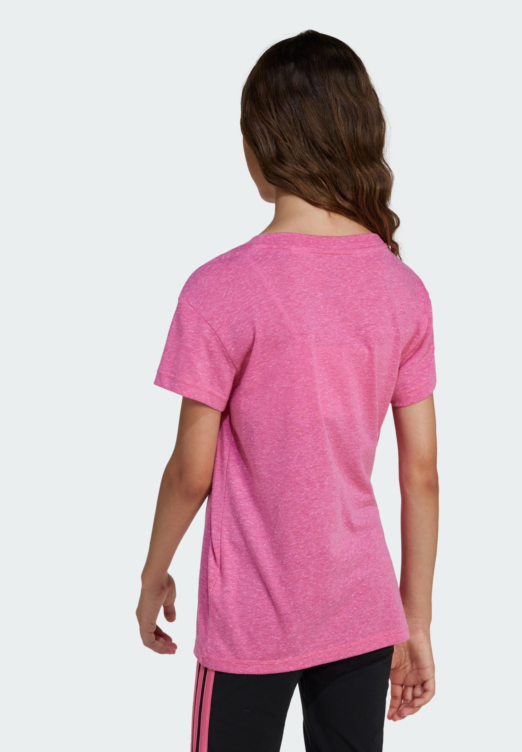 adidas Sportswear ESSENTIALS KIDS - Koszulka z nadrukiem - różowo-biała