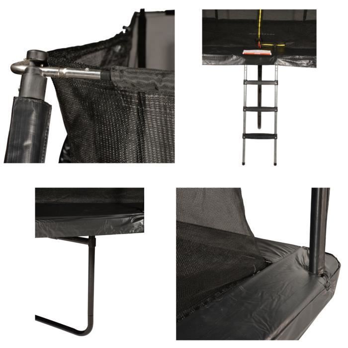 XXXL Rectangular Garden Trampoline - FAMILY - 518cm x 305cm, delivered with safety net, protective mat and ladder