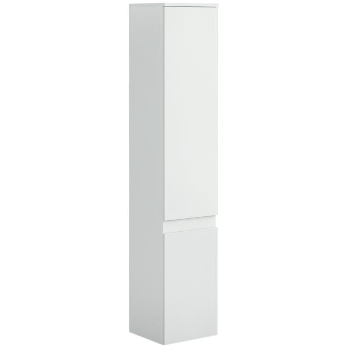 Bathroom storage column unit - Kleankin - 2 cupboards, 3 adjustable shelves - wood - 30x28x152.5cm - white