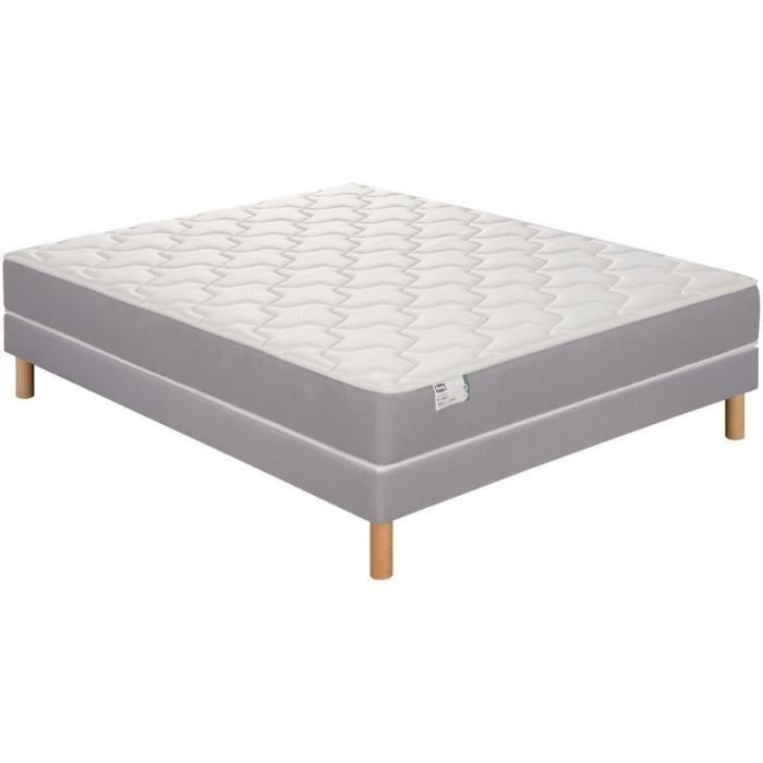 SIMMONS 140 x 190 cm mattress and bed base set, 22 cm high - Fullspring pocket springs - Made in France - R-SW1