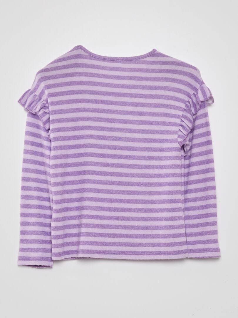 Zacht gebreid T-shirt - PAARS