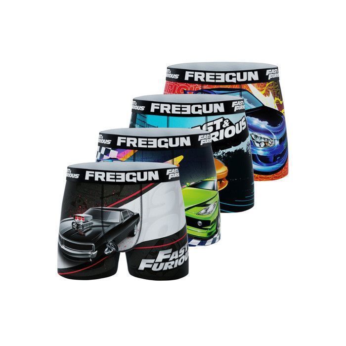 Calzoncillos bóxer Freegun para hombre, modelo Fast and Furious, ropa interior masculina - Naranja (paquete de 4)