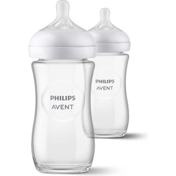 Confezione da 2 biberon PHILIPS AVENT Natural 3.0 SCY933/02 - 240 ml - Vetro