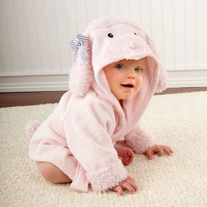 Bata de baño para bebé, toalla, sábana, manta, lindo animal, conejo rosa