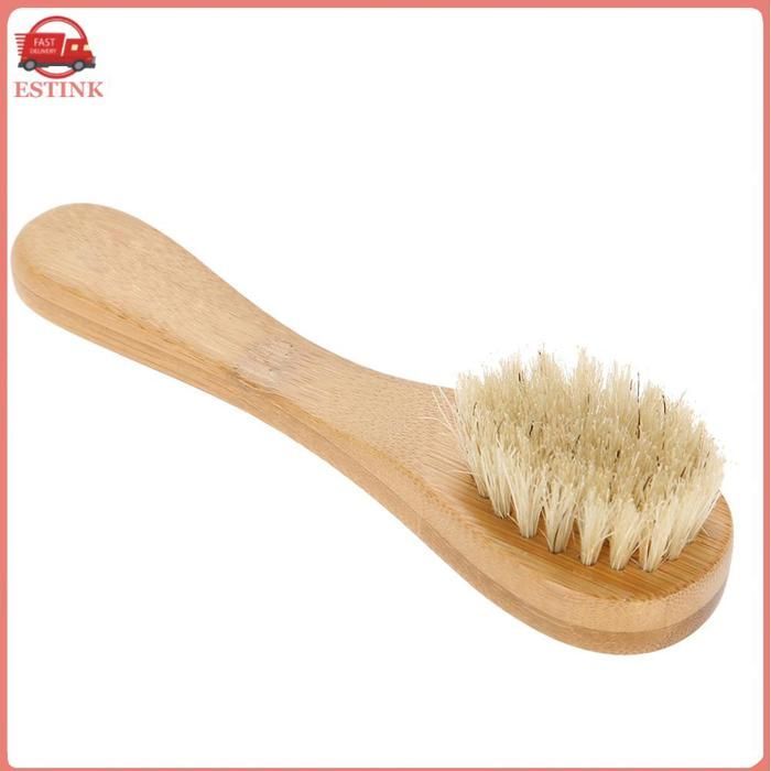 Cepillo facial exfoliante y limpiador ESTink con mango de madera