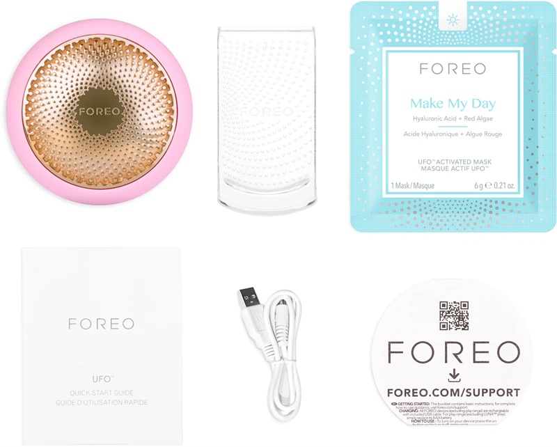 FOREO UFO™ 2 ultragarsinis prietaisas, kuris pagreitina kaukės veikimą