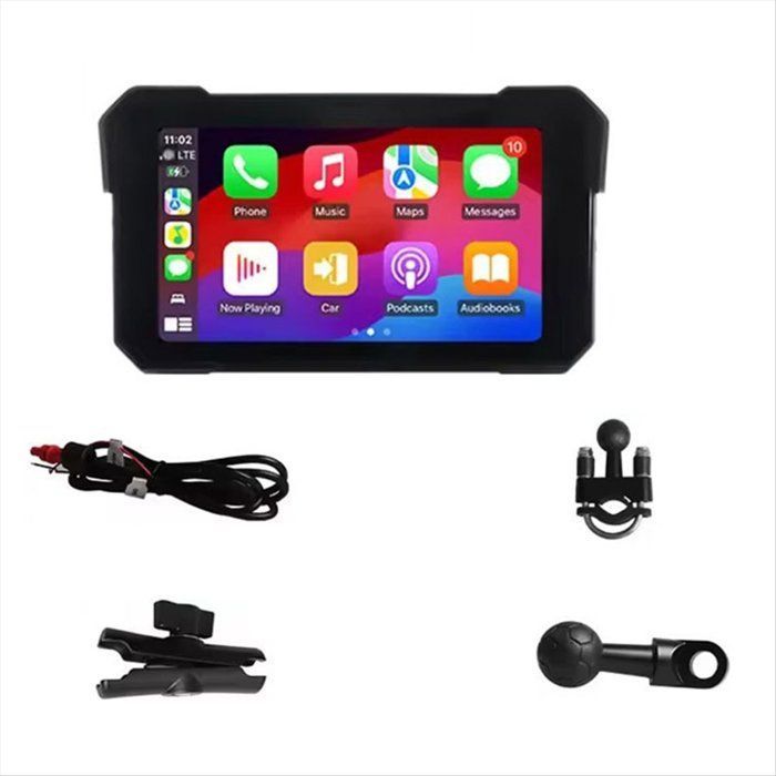 Navigation Sans Fil Portable pour Moto 5 Pouces, CarPlay pour Android Auto, Lecteur Multimédia, Écran D'Affichage Étanche