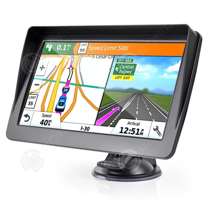GPS para coche INN con pantalla táctil de 7 pulgadas, sistema de navegación de vídeo portátil para coche, ajustable para múltiples ángulos, navegación para motocicletas.