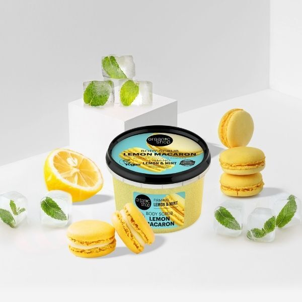 Bio-Shop Zitronen-Macaron-Körperpeeling Zitrone & Minze 250 ml
