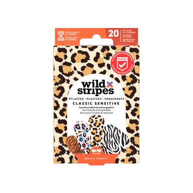 Wild Stripes plāksteri Classic Sensitive 4 izmēri Plāksteri elastīga auduma 20 gab. 20 gab.