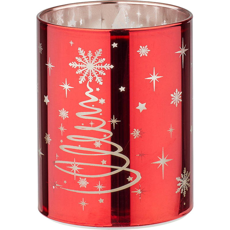 Vie Selected LED-lampa i glas 7,6x10 cm röd juldesign