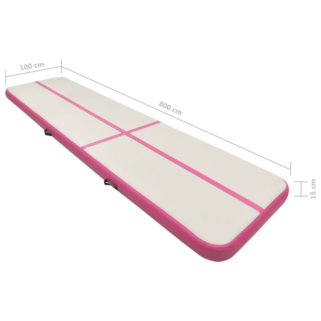 Saltea gonflabilă de gimnastică Vidaxl cu pompă 800x100x15 cm