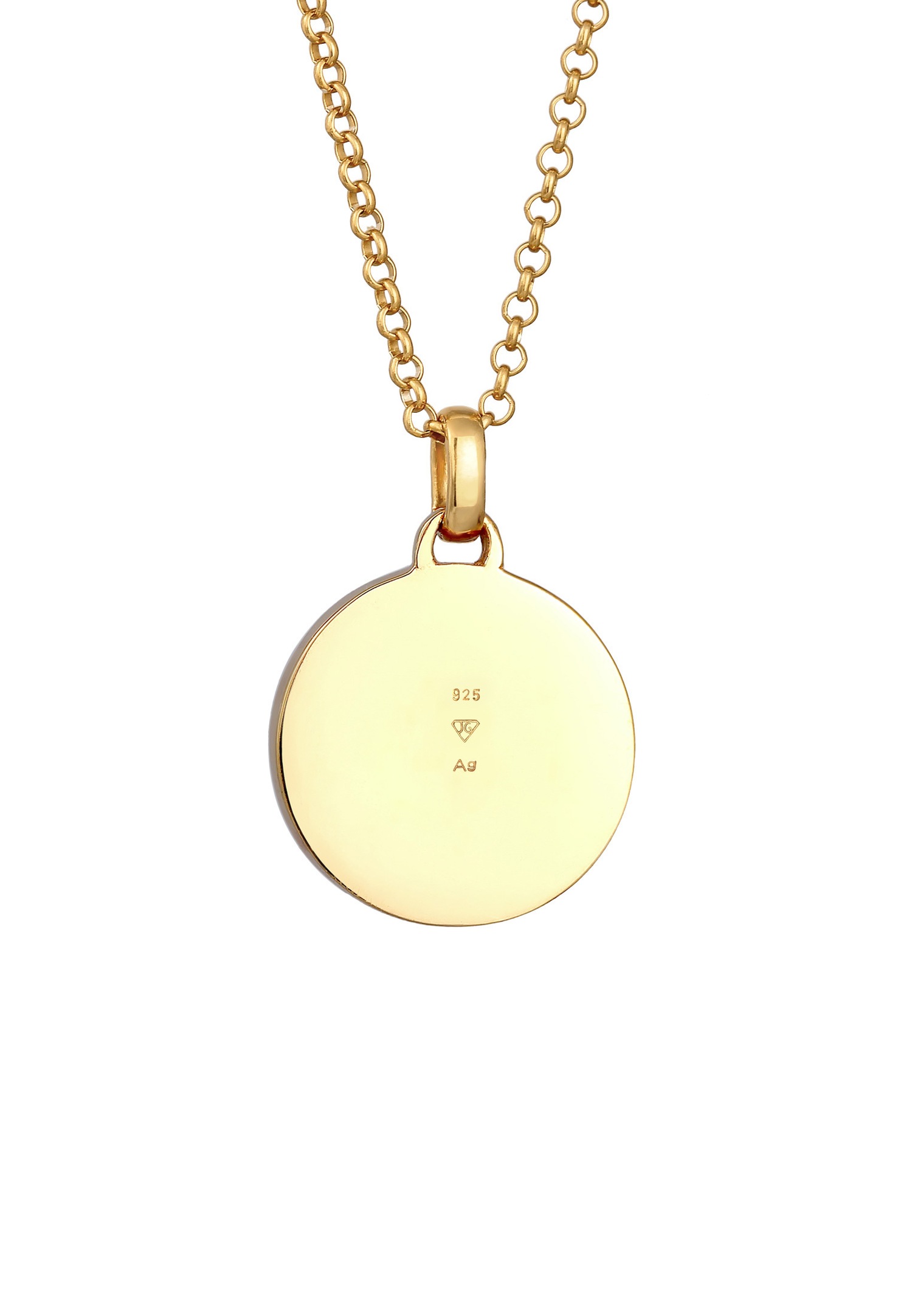 Elli Femmes Pendentif Disque Evil Eye tendance pastel avec émail en argent sterling 925 plaqué or
