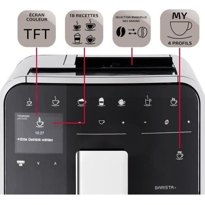 Machine à Café à Grain MELITTA Barista T Smart - Argent (sans réservoir lait)