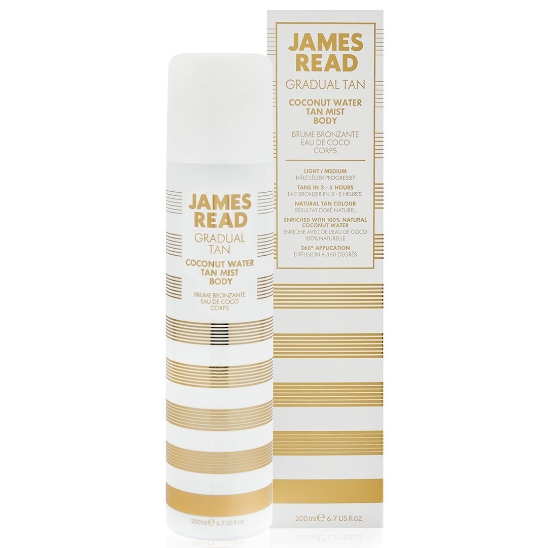Samoopaľovací telový sprej s kokosovou vodou a postupným opaľovaním James Read - 200 ml