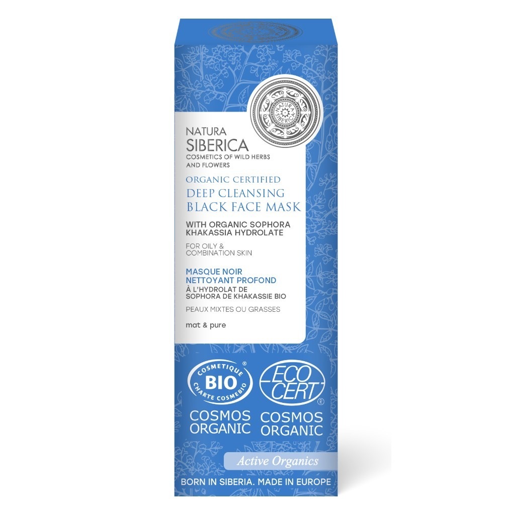 Natura Siberica Masque Noir Visage BIO Nettoyant Profond Peaux Mixtes ou Grasses au Sophora de Khakassie
