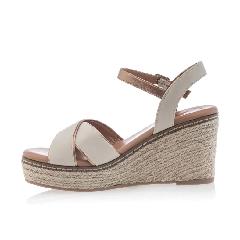 Beige Espadrilles für Damen mit Seilsohlen