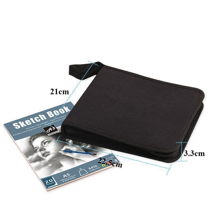 Kit da disegno professionale, astuccio da disegno per bambini - 54 pezzi - con album da disegno, matite di grafite, pastelli - per adulti. Etichetta