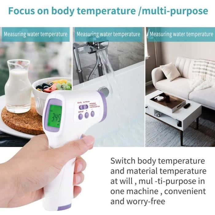 Thermomètre frontal infrarouge précis thermomètre électronique de haute précision enfants bébé adulte maison (plis inclus)