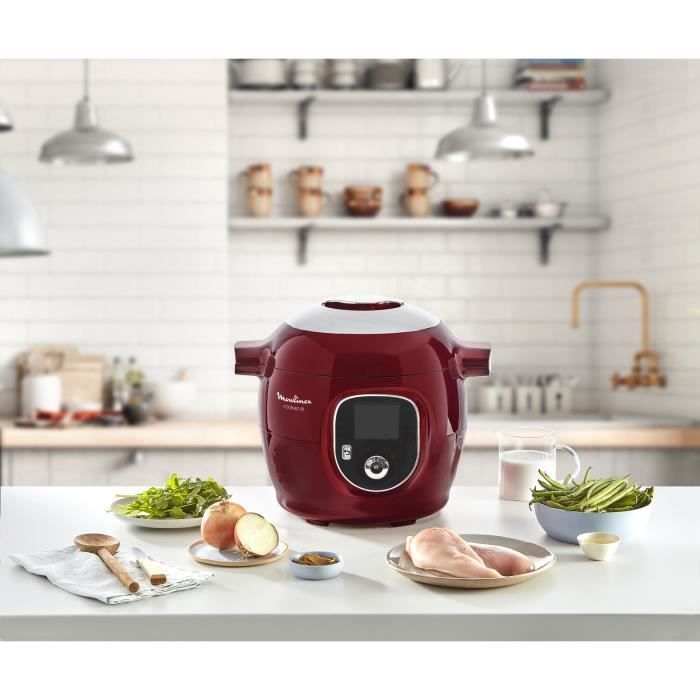 MOULINEX CE85B510 COOKEO+ Smart Multicooker 6L - 180 voorgeprogrammeerde recepten - 1600W - 6 kookstanden - Rood