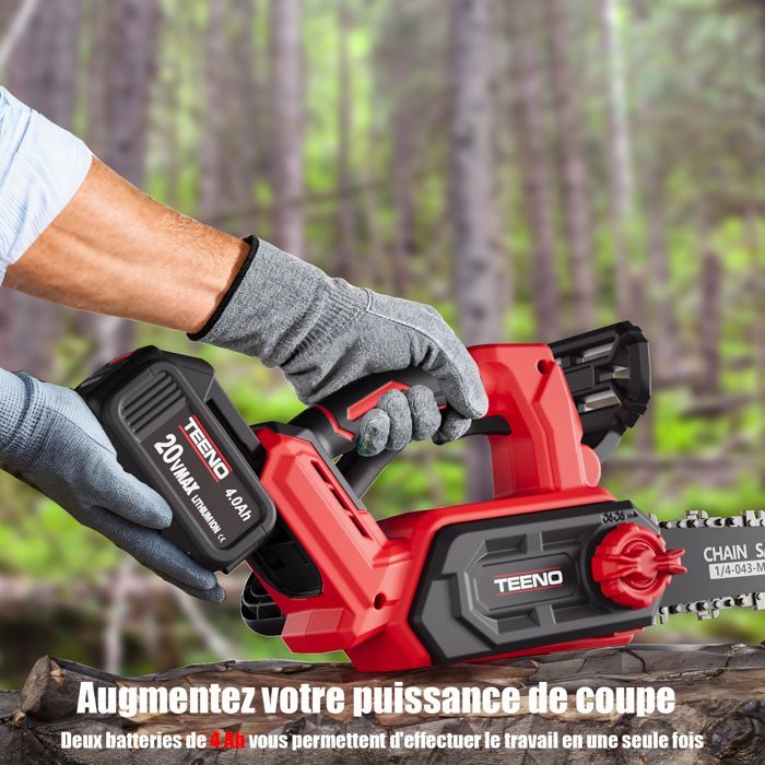 Motosierra a batería - TEENO - TEENO 1200W - Sin escobillas 1200W - 12 pulgadas - 2 x 4.0 Ah