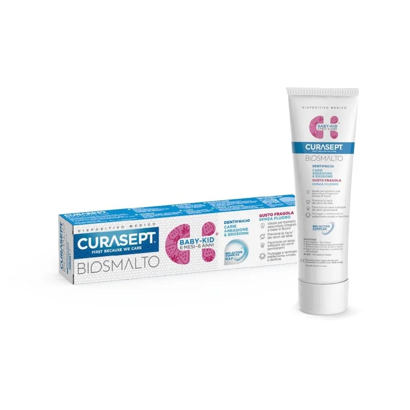 CURASEPT Curasept Biosmalto Baby-Kid tandpasta met aardbeiensmaak 50 ml