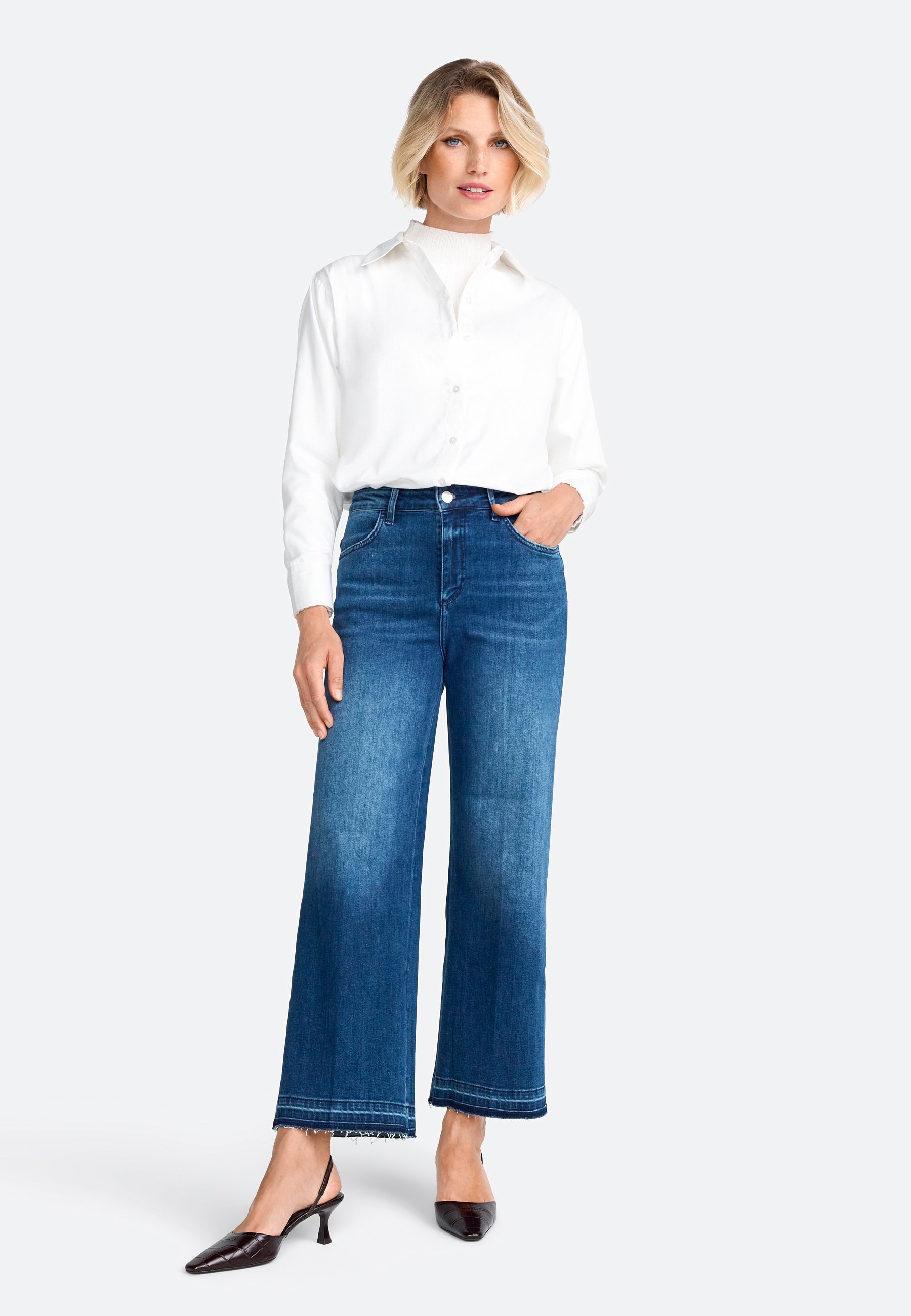 Rich & Royal À OURLET EFFILOCHÉ - Jean droit - Bleu denim