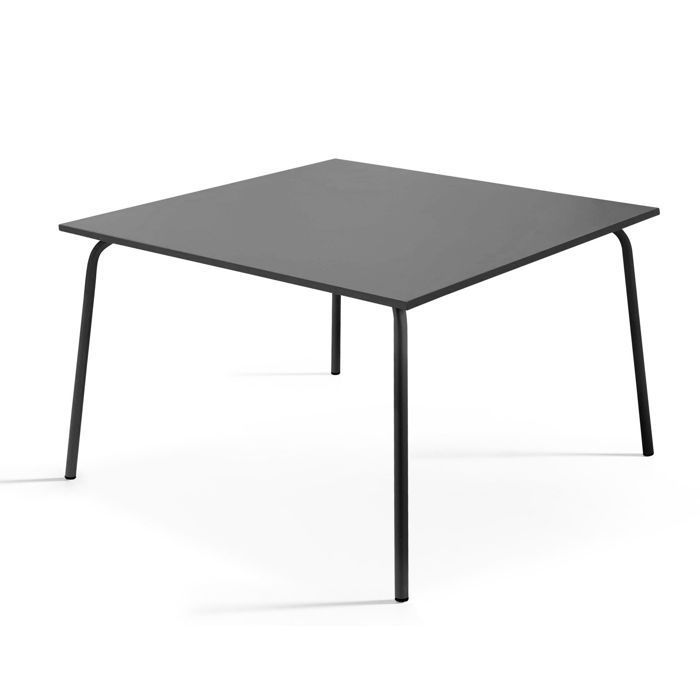 Ensemble table de jardin et 8 chaises en métal gris Palavas, Oviala