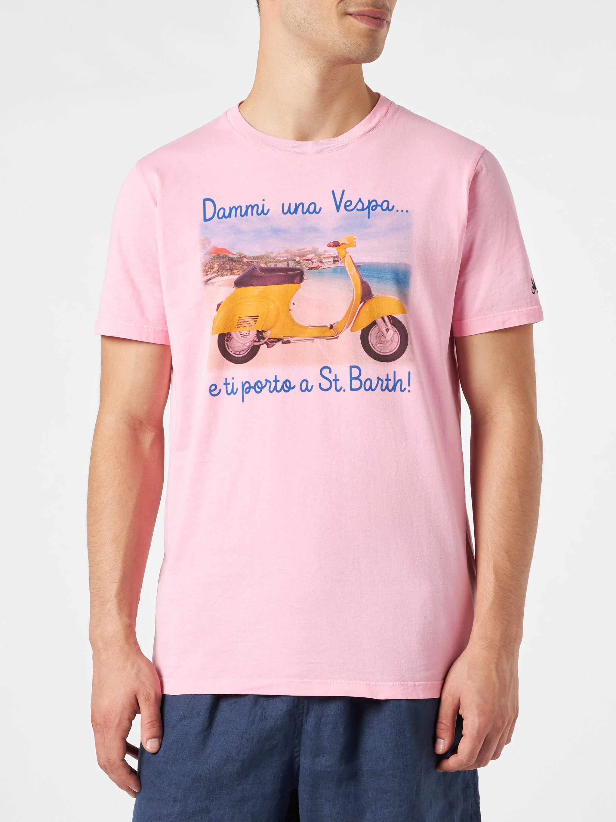 Vintage katoenen T-shirt voor heren met Dammi una Ves-print.