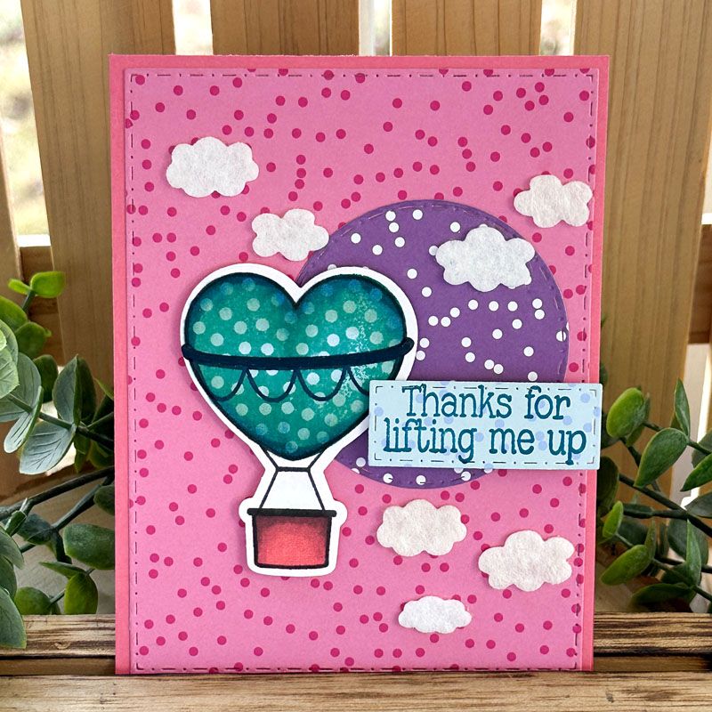 Heart Hot Air Balloons Clear Stamp Set 13 Stamps